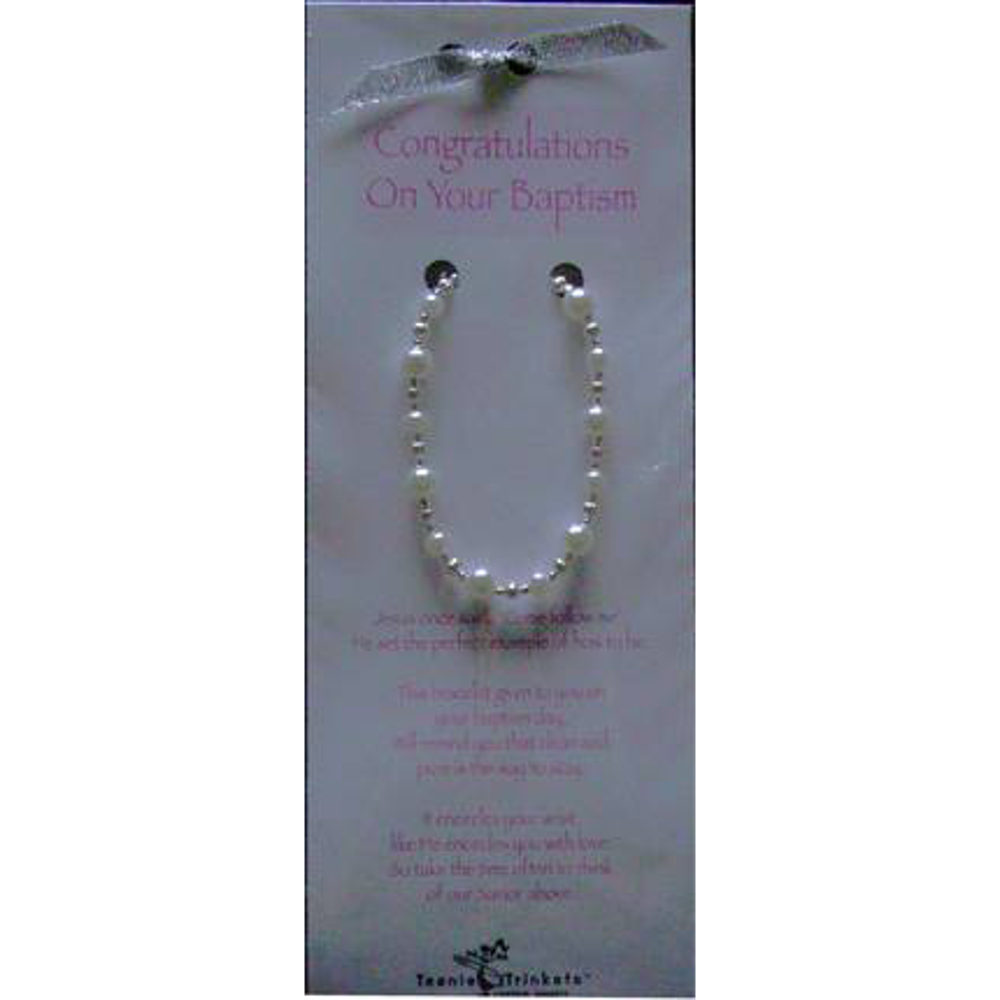 Baptism Pearl and Silver Bracelet