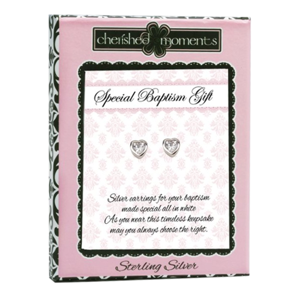 Cubic Zirconia Baptism Earrings