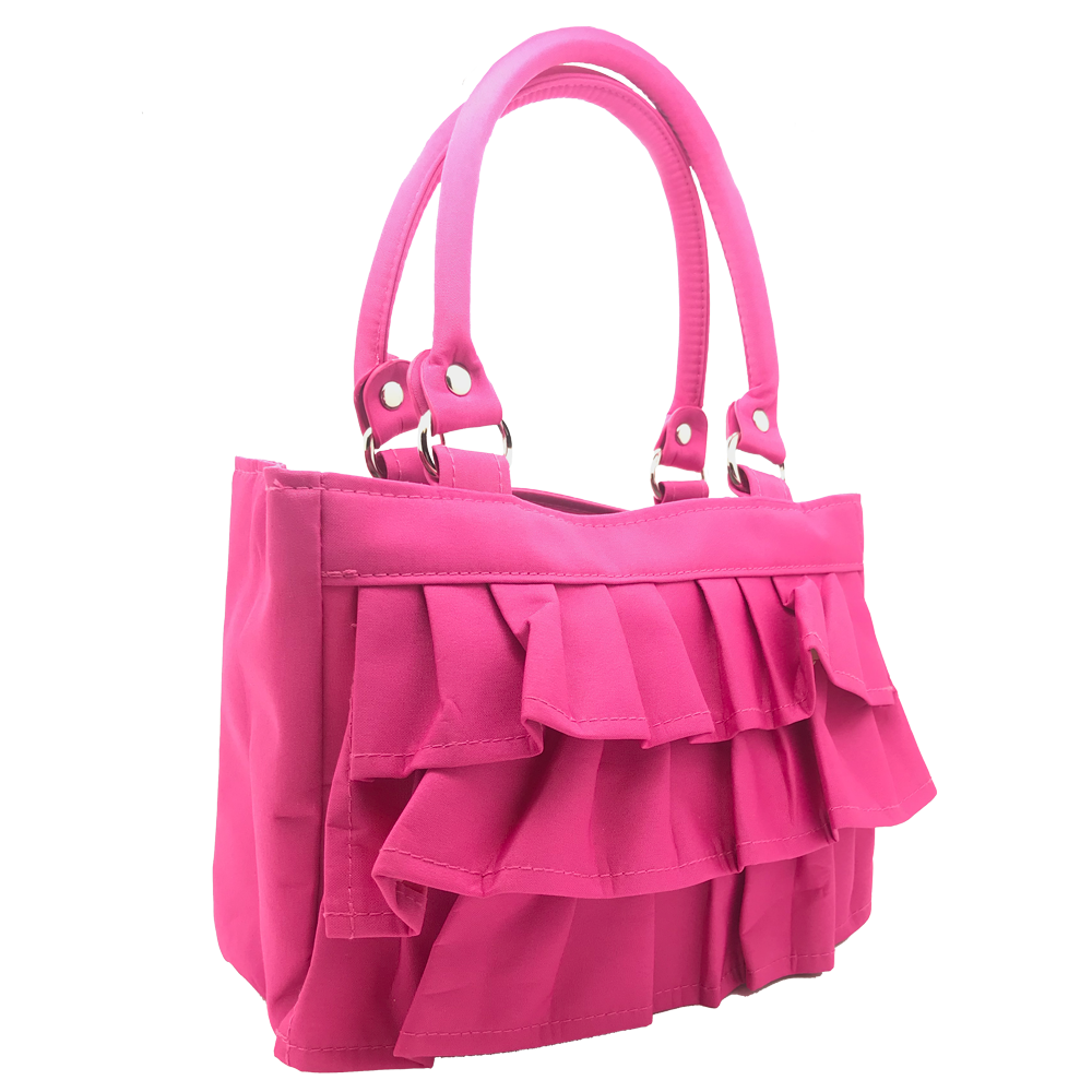Angela Pink Ruffle Scripture Tote