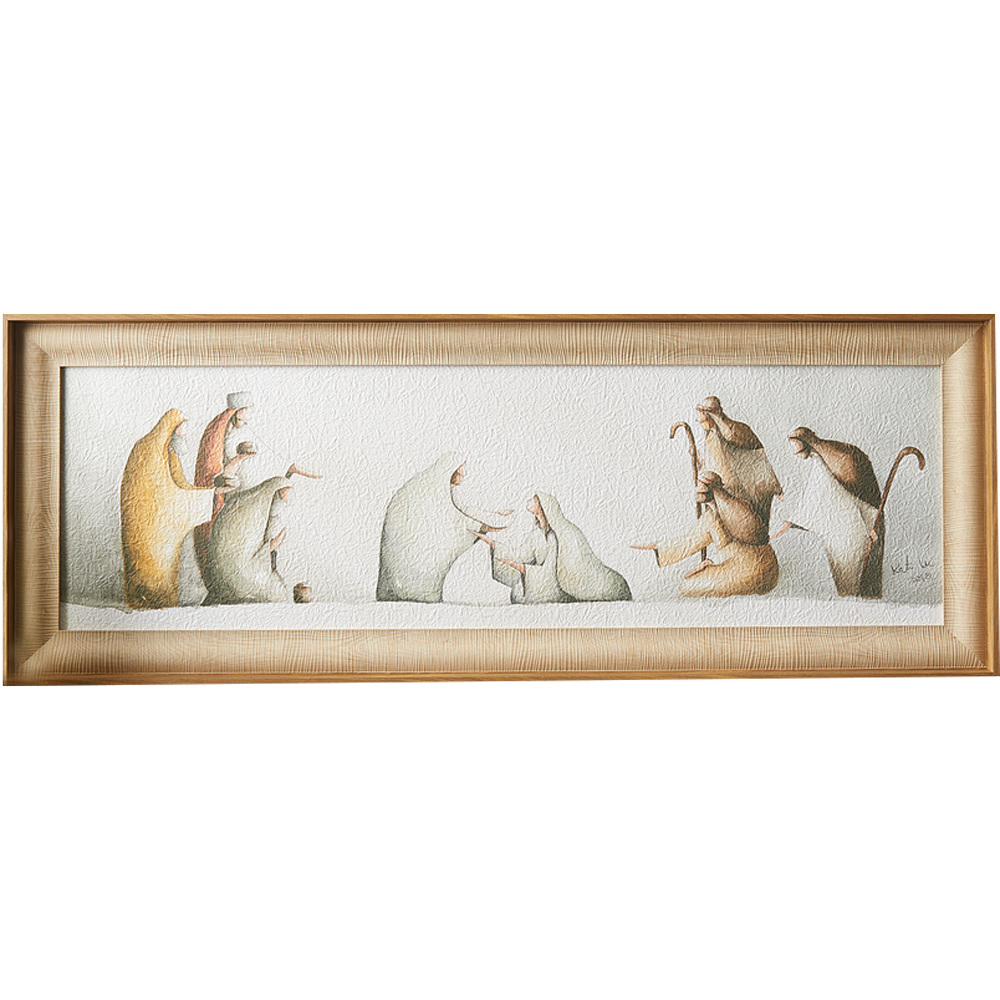 Love's Pure Light, A Nativity Piece (15x40 Framed Art)
