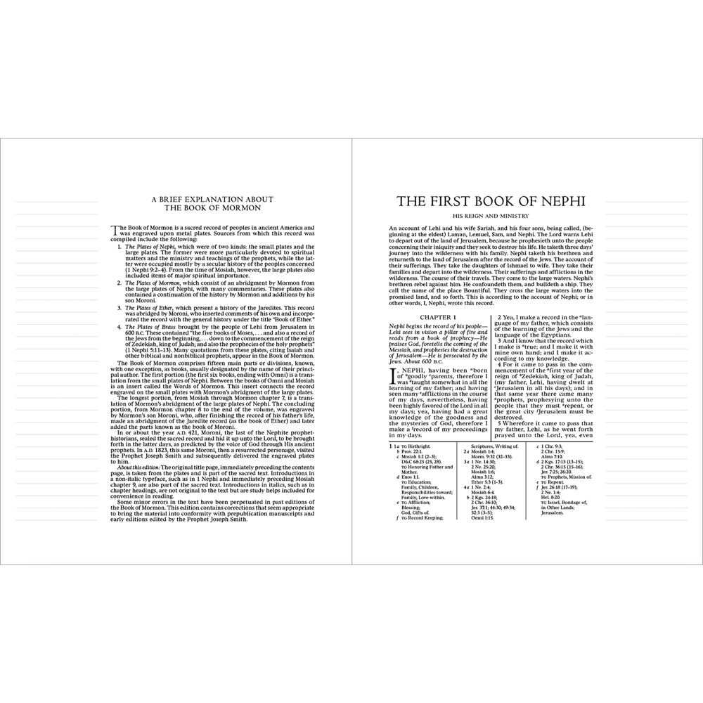 The Book of Mormon, Journal Edition, Blue Flowers (No Index)