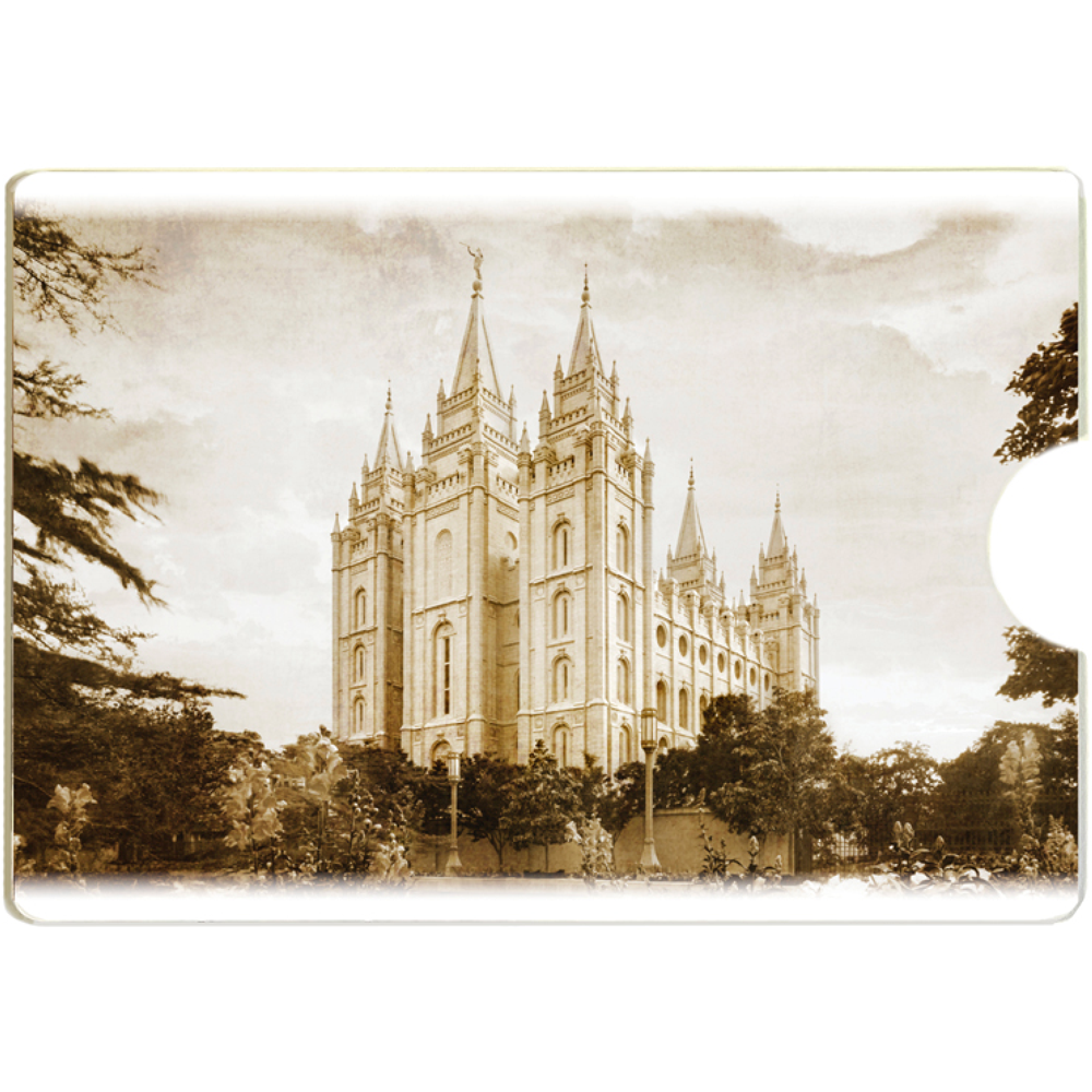 Salt Lake Temple Antiqued Photo Temple Family Name Holder